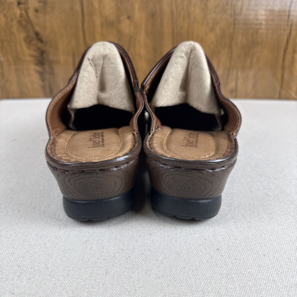 Josef Seibel Carole Women's 42 11 Leather Clog Mules Brown Comfort Slide Shoes - Picture 4 of 14